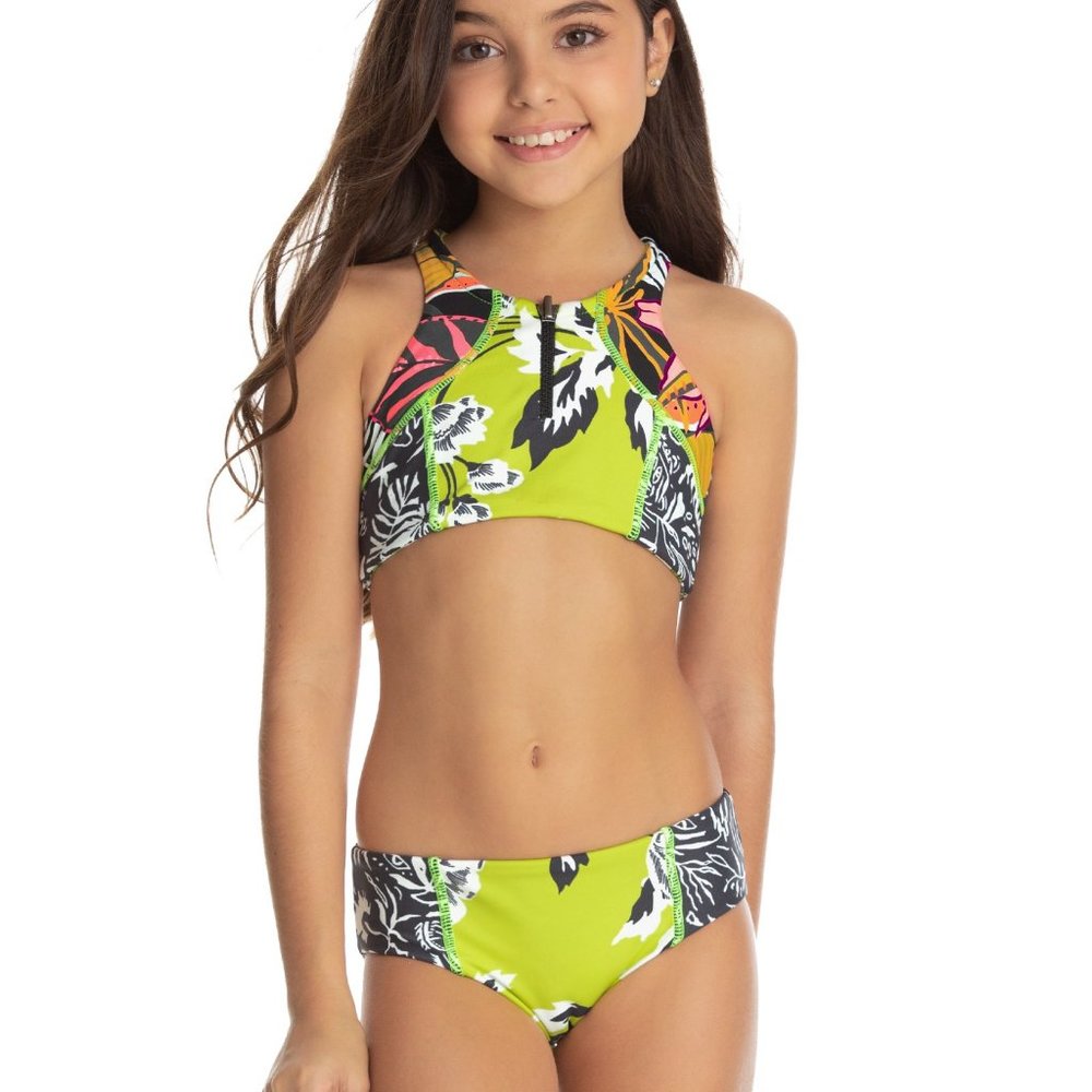 NWT MAAJI GIRLS SIZE 6 SIBERIAN TIGER BIKINI SET